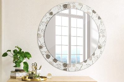 Okrúhle ozdobné zrkadlo Abstraktný kvetinový