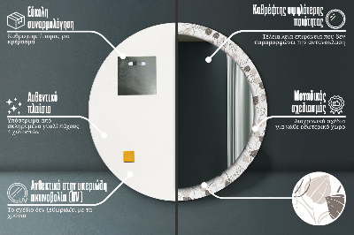 Okrúhle ozdobné zrkadlo Abstraktný kvetinový