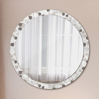 Okrúhle ozdobné zrkadlo Abstraktný kvetinový