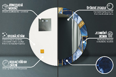 Okrúhle ozdobné zrkadlo Moderný mramor