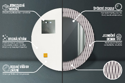 Okrúhle zrkadlo s potlačou Geometrický bodový vzor