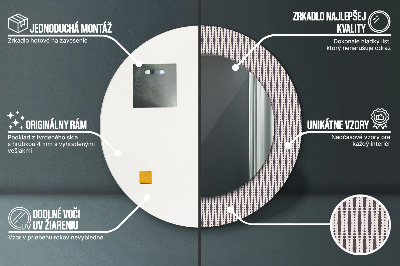 Okrúhle zrkadlo s potlačou Geometrický bodový vzor