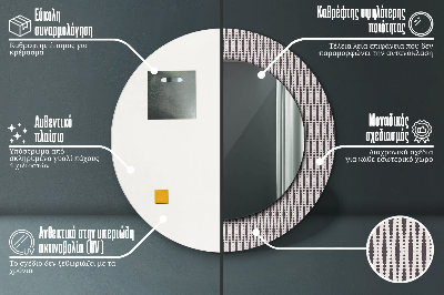 Okrúhle zrkadlo s potlačou Geometrický bodový vzor