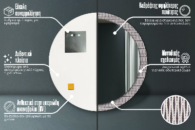 Okrúhle zrkadlo s potlačou Geometrický bodový vzor