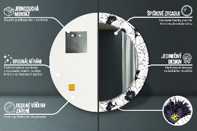 Okrúhle zrkadlo s potlačou Zloženie lineárnych kvetov