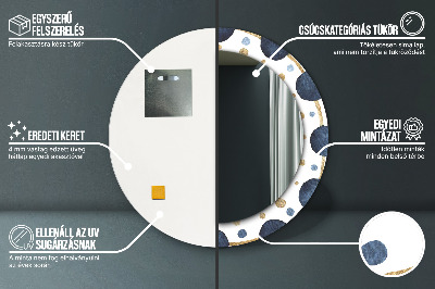 Okrúhle ozdobné zrkadlo Mesiac mandala