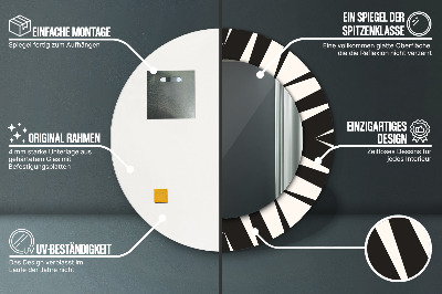 Okrúhle ozdobné zrkadlo na stenu Geometria abstrakcie