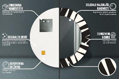 Okrúhle ozdobné zrkadlo na stenu Geometria abstrakcie