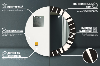 Okrúhle ozdobné zrkadlo na stenu Geometria abstrakcie