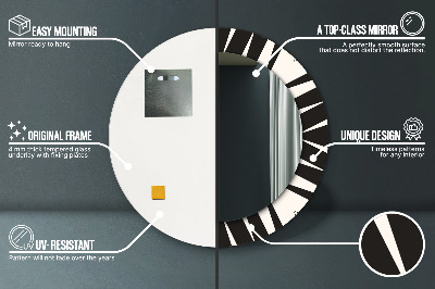 Okrúhle ozdobné zrkadlo na stenu Geometria abstrakcie