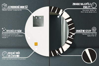 Okrúhle ozdobné zrkadlo na stenu Geometria abstrakcie