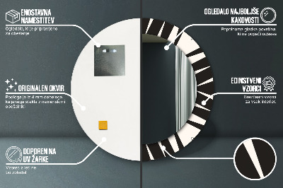 Okrúhle ozdobné zrkadlo na stenu Geometria abstrakcie