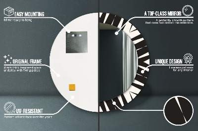 Okrúhle ozdobné zrkadlo na stenu Geometria abstrakcie