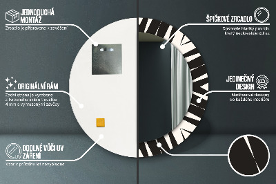 Okrúhle ozdobné zrkadlo na stenu Geometria abstrakcie