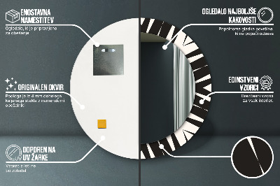 Okrúhle ozdobné zrkadlo na stenu Geometria abstrakcie