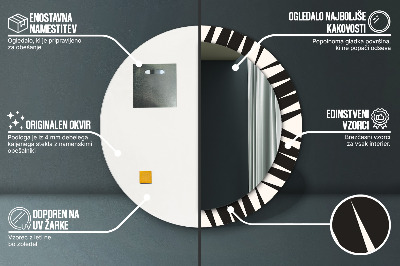 Okrúhle ozdobné zrkadlo na stenu Geometria abstrakcie