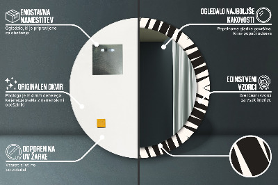 Okrúhle ozdobné zrkadlo na stenu Geometria abstrakcie