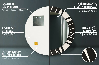 Okrúhle ozdobné zrkadlo na stenu Geometria abstrakcie