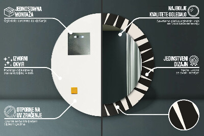 Okrúhle ozdobné zrkadlo na stenu Geometria abstrakcie