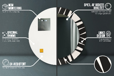 Okrúhle ozdobné zrkadlo na stenu Geometria abstrakcie