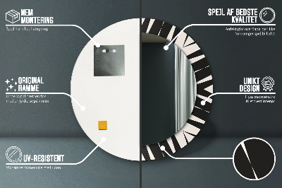 Okrúhle ozdobné zrkadlo na stenu Geometria abstrakcie