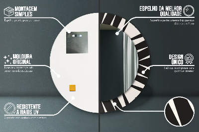 Okrúhle ozdobné zrkadlo na stenu Geometria abstrakcie