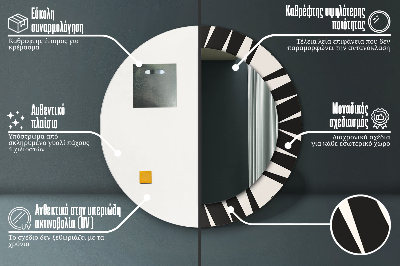 Okrúhle ozdobné zrkadlo na stenu Geometria abstrakcie