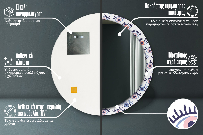 Okrúhle ozdobné zrkadlo Štýl moderných očí