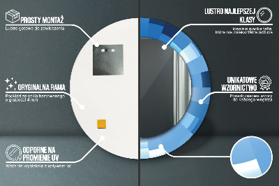 Okrúhle ozdobné zrkadlo Modrý abstrakt