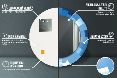 Okrúhle ozdobné zrkadlo Modrý abstrakt