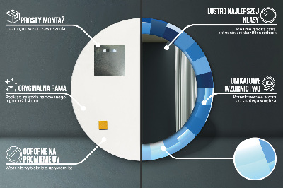 Okrúhle ozdobné zrkadlo Modrý abstrakt