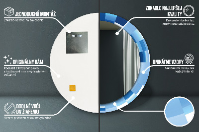 Okrúhle ozdobné zrkadlo Modrý abstrakt