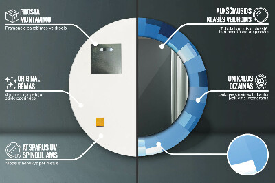 Okrúhle ozdobné zrkadlo Modrý abstrakt