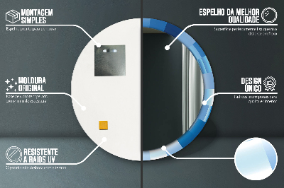 Okrúhle ozdobné zrkadlo Modrý abstrakt
