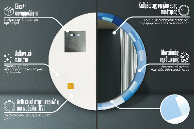 Okrúhle ozdobné zrkadlo Modrý abstrakt