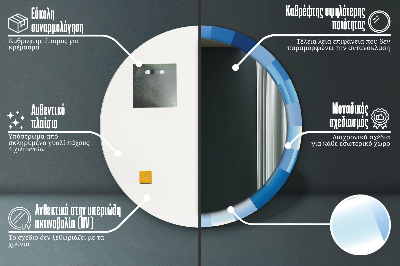 Okrúhle ozdobné zrkadlo Modrý abstrakt