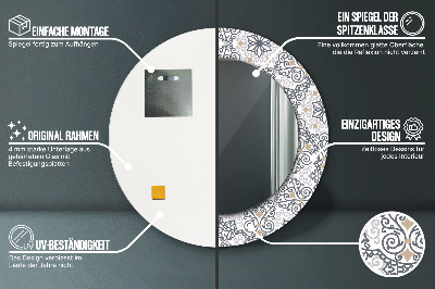 Okrúhle ozdobné zrkadlo na stenu Geometrické ozdoby