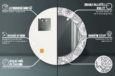 Okrúhle ozdobné zrkadlo na stenu Geometrické ozdoby