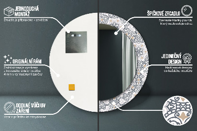 Okrúhle ozdobné zrkadlo na stenu Geometrické ozdoby