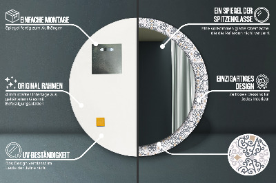 Okrúhle ozdobné zrkadlo na stenu Geometrické ozdoby