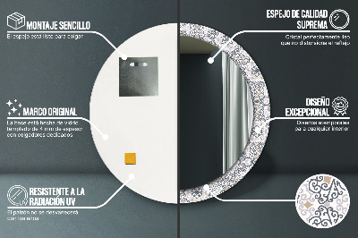 Okrúhle ozdobné zrkadlo na stenu Geometrické ozdoby