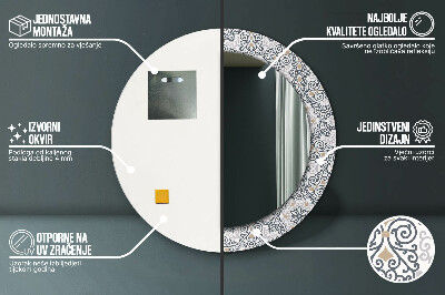 Okrúhle ozdobné zrkadlo na stenu Geometrické ozdoby