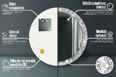 Okrúhle ozdobné zrkadlo na stenu Geometrické ozdoby