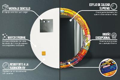 Okrúhle ozdobné zrkadlo Farebné okno z farebného skla