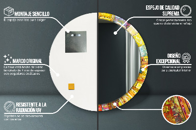 Okrúhle ozdobné zrkadlo Farebné okno z farebného skla
