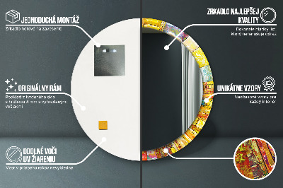 Okrúhle ozdobné zrkadlo Farebné okno z farebného skla