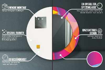 Okrúhle ozdobné zrkadlo Geometrické zloženie