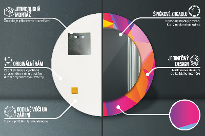 Okrúhle ozdobné zrkadlo Geometrické zloženie