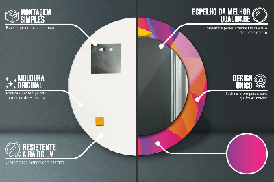 Okrúhle ozdobné zrkadlo Geometrické zloženie