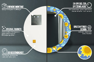 Okrúhle ozdobné zrkadlo Geometrické slnečnice